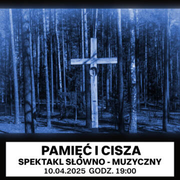 Grafika przedstawia krzyż na tle lasu. Grafika jest zachowana w ciemnych tonach panuje mrok.