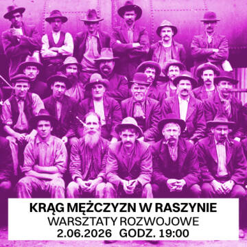 Obraz przedstawia retro zdjęcie grupy mężczyzn