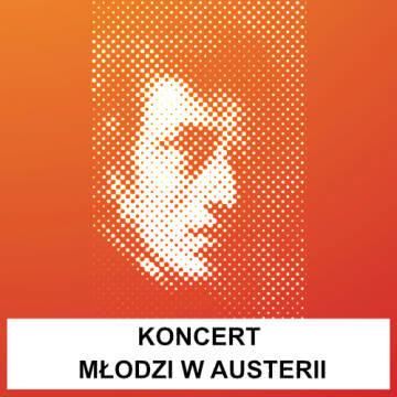 pomarańczowa grafika z wizerunkiem Chopina