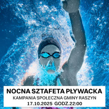 Grafika przedstawia panią w basenie, która prawdopodobnie bierze udział w zawodach pływackich. 