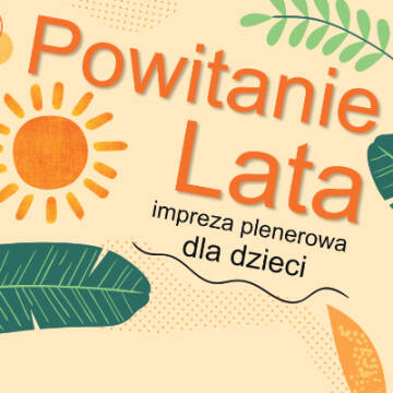 Kolorowa grafika, na której narysowane są listki i słońce