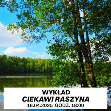 Grafika przedstawia staw i drzewa w słoneczny dzień.