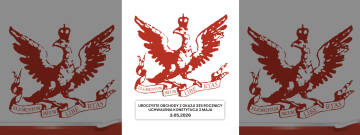 Grafika przedstawia godło z Orłem Białym oraz łacińską sentencją na wstędze, informując o uroczystych obchodach 235. rocznicy uchwalenia Konstytucji 3 Maja, które odbędą się 3 maja 2026 roku.
