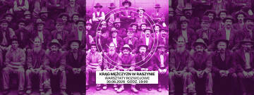 Obraz przedstawia retro zdjęcie grupy mężczyzn