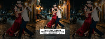 Grafika przedstawia tańczącą parę tango argentyńskie