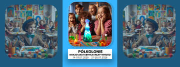 Grafika przedstawia piątke dzieci siedzących przy stole robiąc eksperymenty chemiczne.