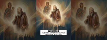 Artystyczna kompozycja o tematyce religijnej zaprasza na muzyczne misterium „Szukanie Ciebie”, które odbędzie się 24 maja 2026 roku w Parafii św. Mateusza Ewangelisty w Dawidach Bankowych
